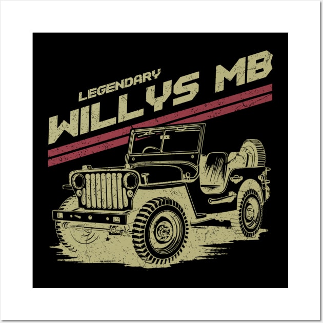 Willys MB Jeep car trailcat Wall Art by alex77alves